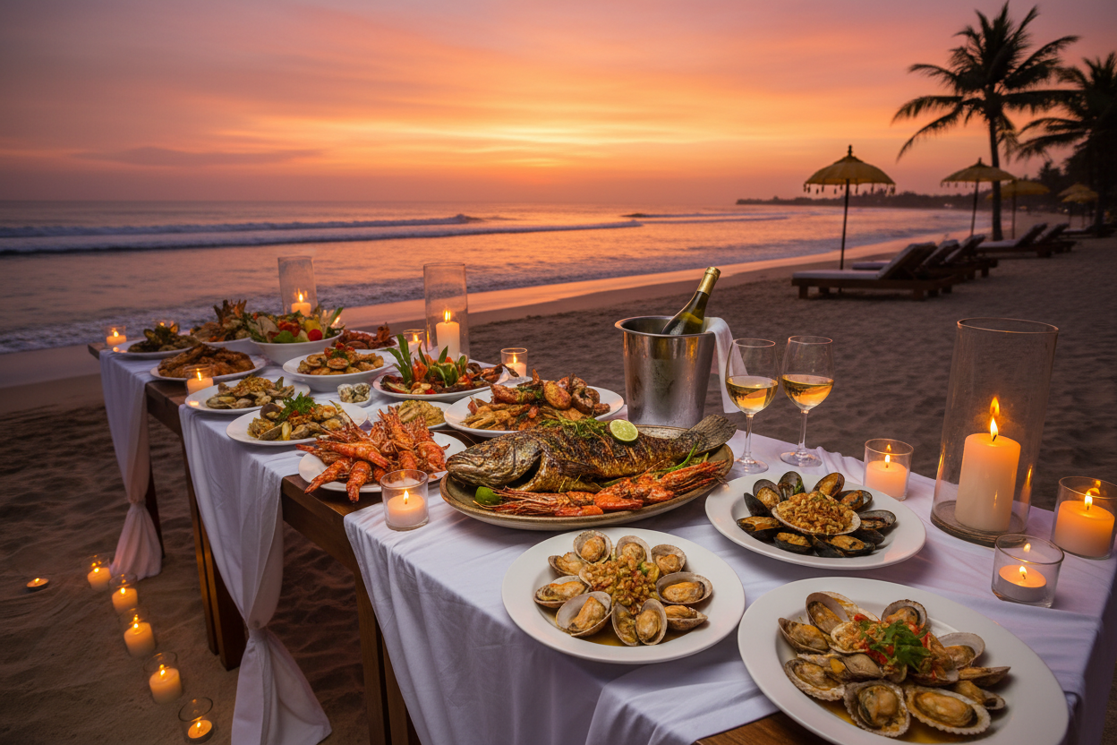 Jimbaran Culinary Guide: Where to Enjoy Bali’s Most Iconic Sunset Seafood Dinner (And Elevate It with Wine Delivered to Your Door)