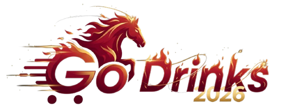 Logo with a horse and 'Go Drinks 2026' text on a white background