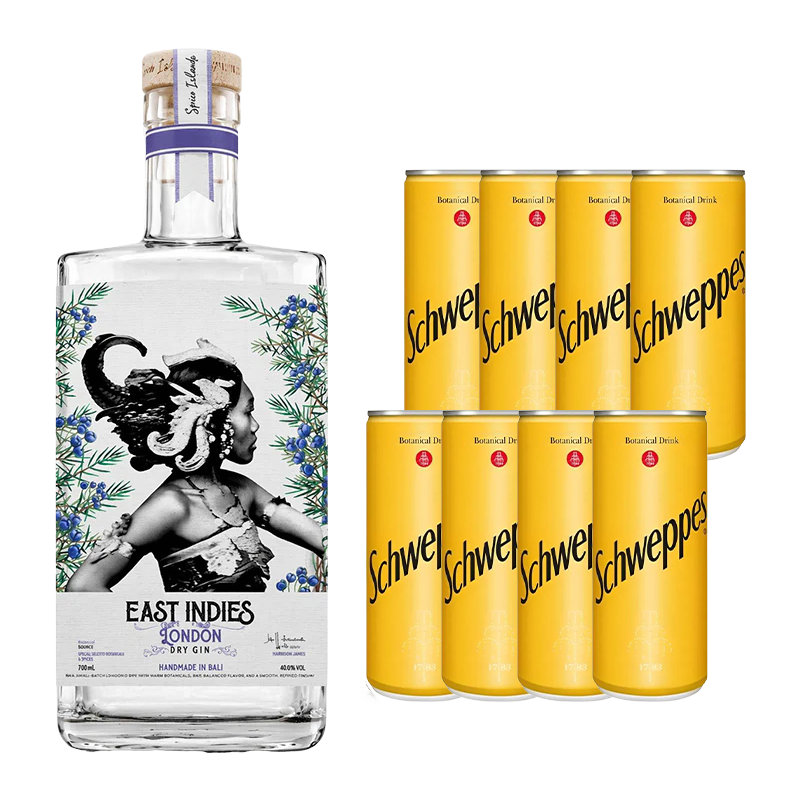 East Indies London Dry Gin + Mixer Schweppes