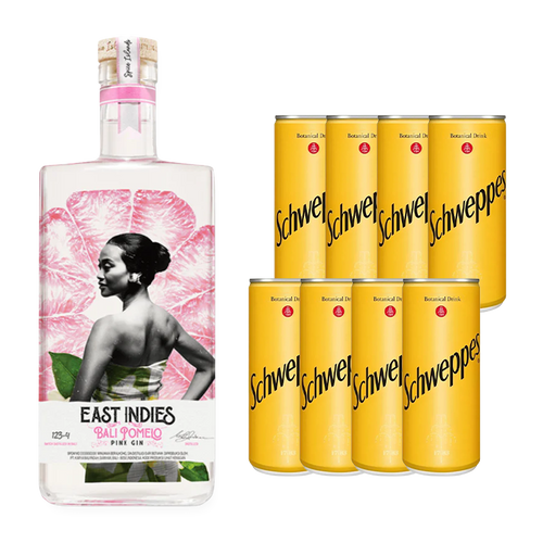 East Indies Bali Pomelo Pink Gin - 700ml + Mixer Schweppes
