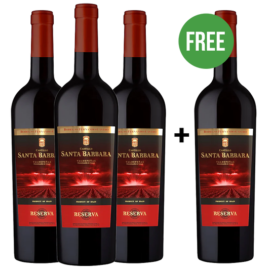 Buy 3 get 1 More Free: Castillo Santa Barbara Valdepenas Reserva