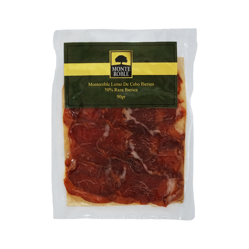Monteroble Lomo De Cebo Iberico 50% Raza Iberica Sliced - 50gr