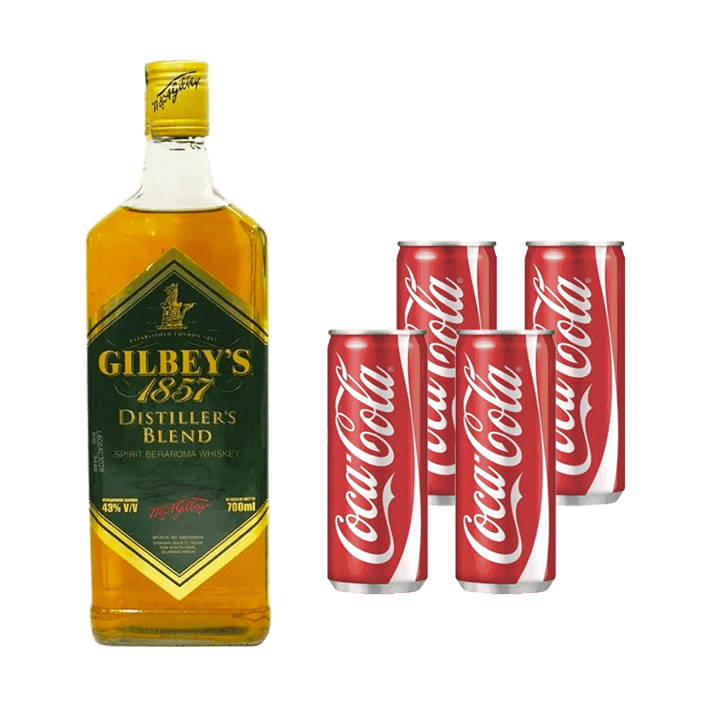 Gilbey's Distiller's Blend and Coca Cola godrinks