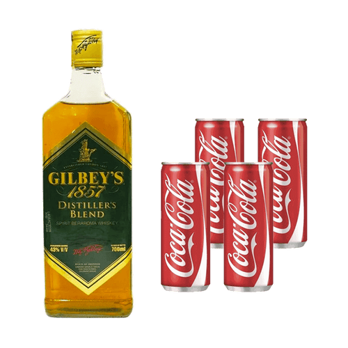 Gilbey's Distiller's Blend and Coca Cola godrinks